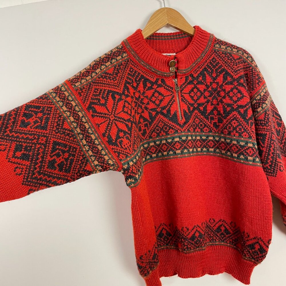 Dale of Norway Vintage 1995 Thunder Bay Nordic Alpine Fair Isle Wool Sweater - Picture 3 of 11